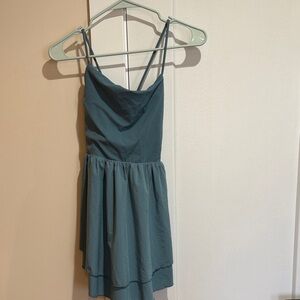 Halara Breezeful Backless Crisscross Lace Up Ruffle Hem